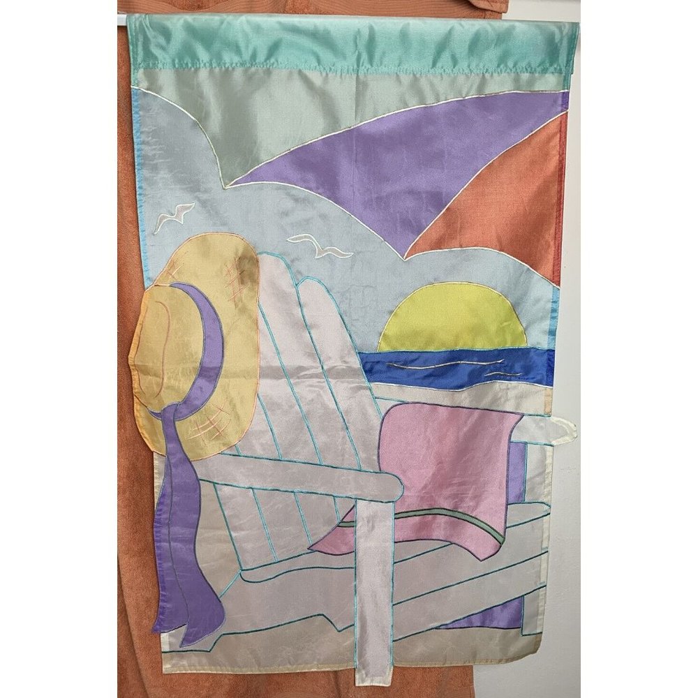 Beach Chair At  Sunset 27 X 38 Yard Flag Garden Decor